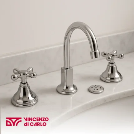 Grifería de Bañera Estilo Clásico con Volantes Cruzados