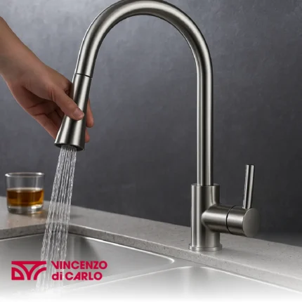 Grifería de Cocina con Duchador Extraíble Inoxidable
